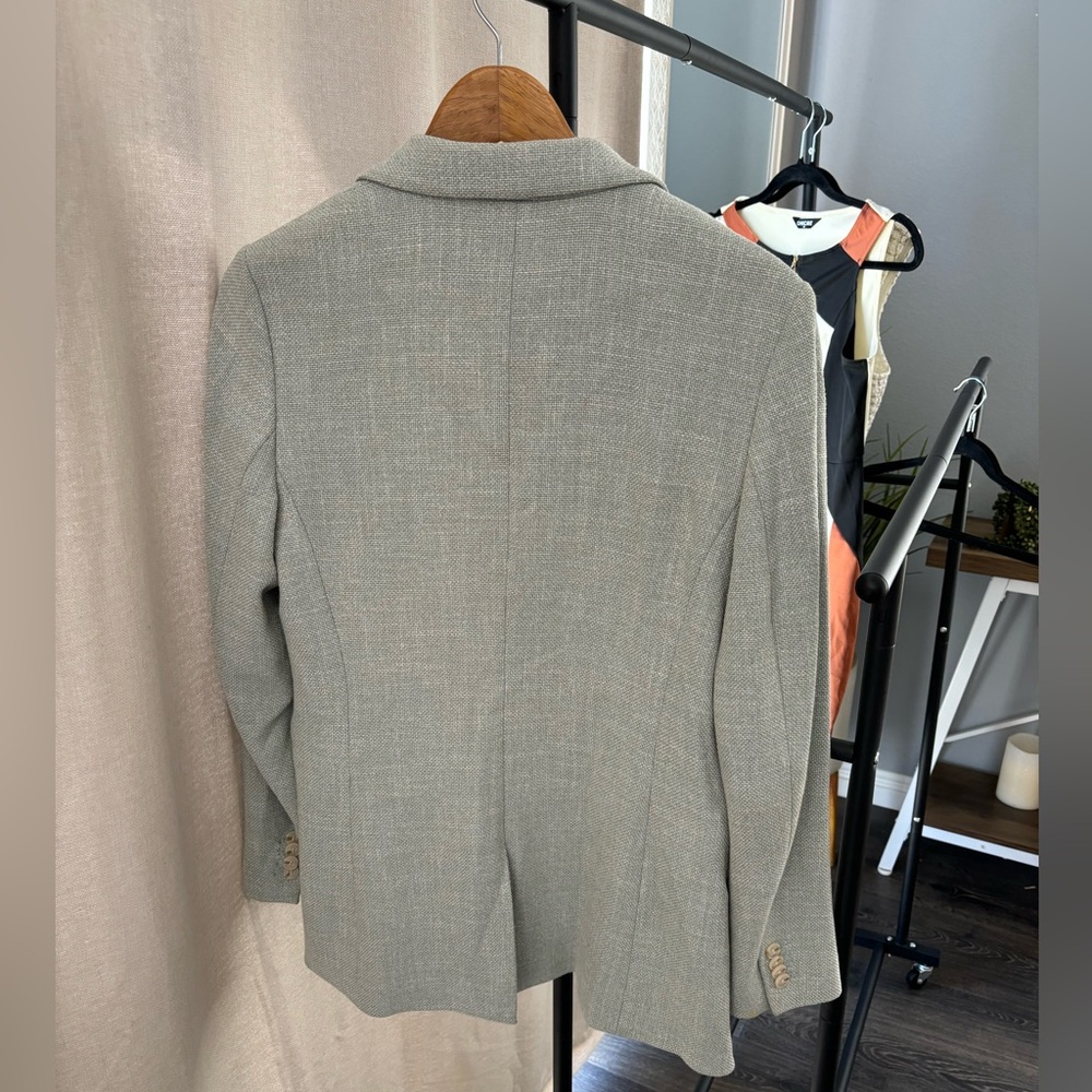Green double-breasted blazer from H&M